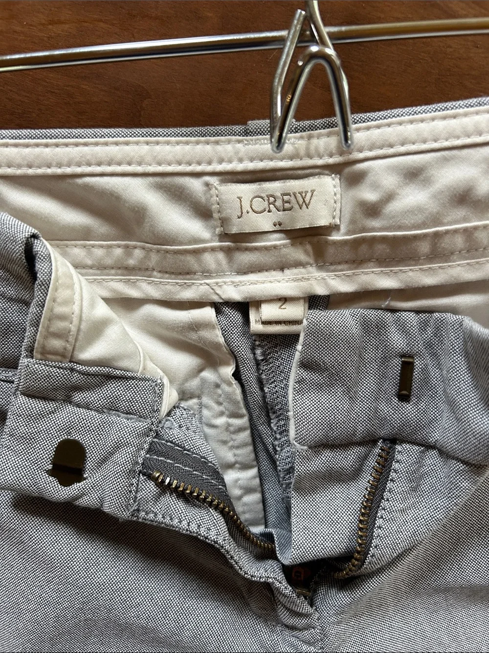 J. Crew Light Gray High-Rise Chino Shorts